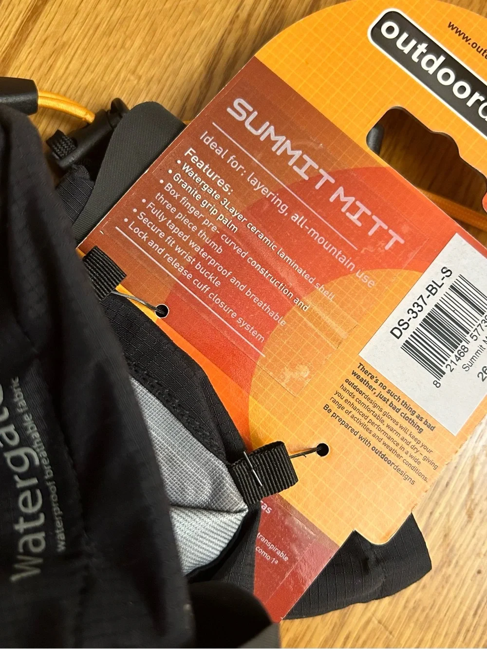 NWT Outdoor Designs Black Summit Mittens - Weatherproof Gloves S